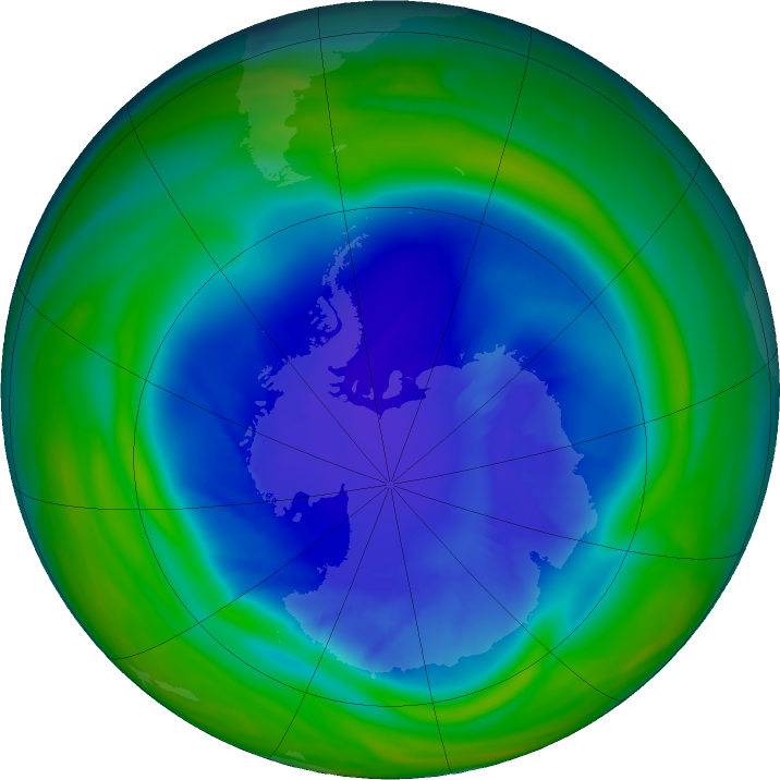 Antarctic ozone map for 08 September 2022